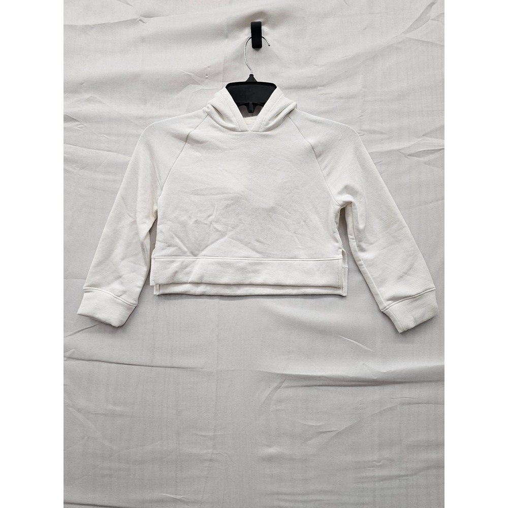 All in Motion Girls Pullover Hoodie Cream Cropped Sweatshirt XS 4/5 039030302